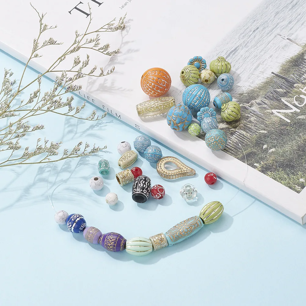 75 г ретро смешанные акриловые бусины распорные для изготовления ювелирных