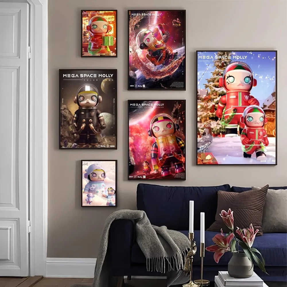 Милые наклейки-плакаты M-Mega Space Molly в стиле ретро и ностальгической анимации