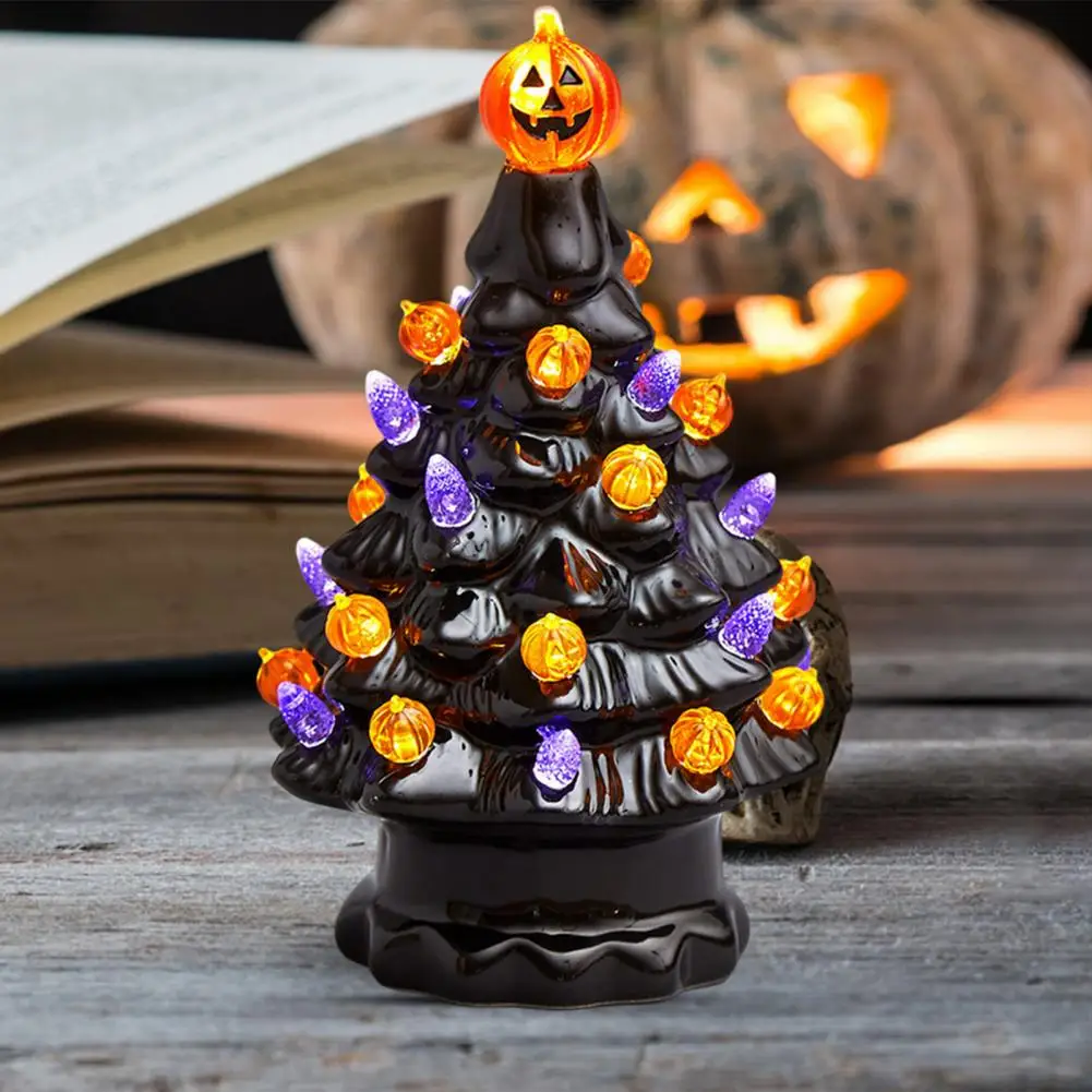 

LED Pumpkin Tree Ornamental Eye-catching Reusable Tabletop LED Colored Light Pumpkin Tree for Party