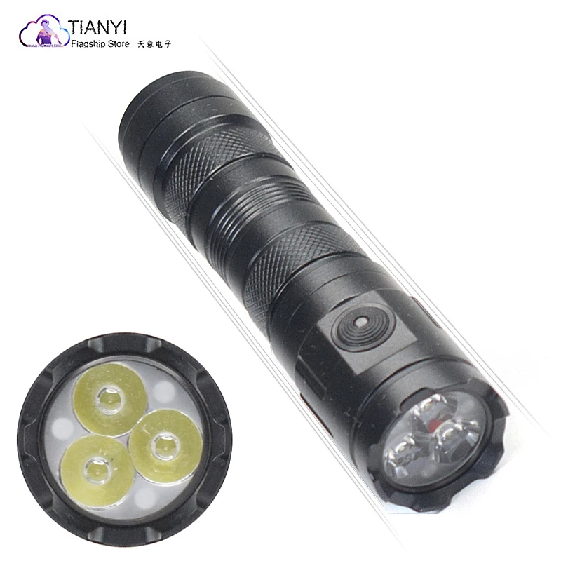 

3 Strong light household lighting flashlight type-C rechargeable flashlight UV395nm ultraviolet fluorescence detection