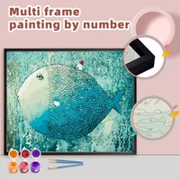 ruopoty diy painting by numbers with multi aluminium frame kits 60x75cm fish diy craft coloring by numbers home decor gift