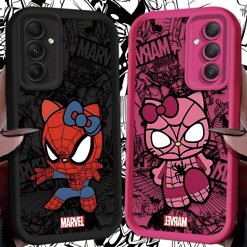 Мягкий чехол для телефона Человек-паук Hello Kitty Samsung Galaxy A25 A35 A55 A15 A05 A05S A24 A13 A23 A12 A22 A32