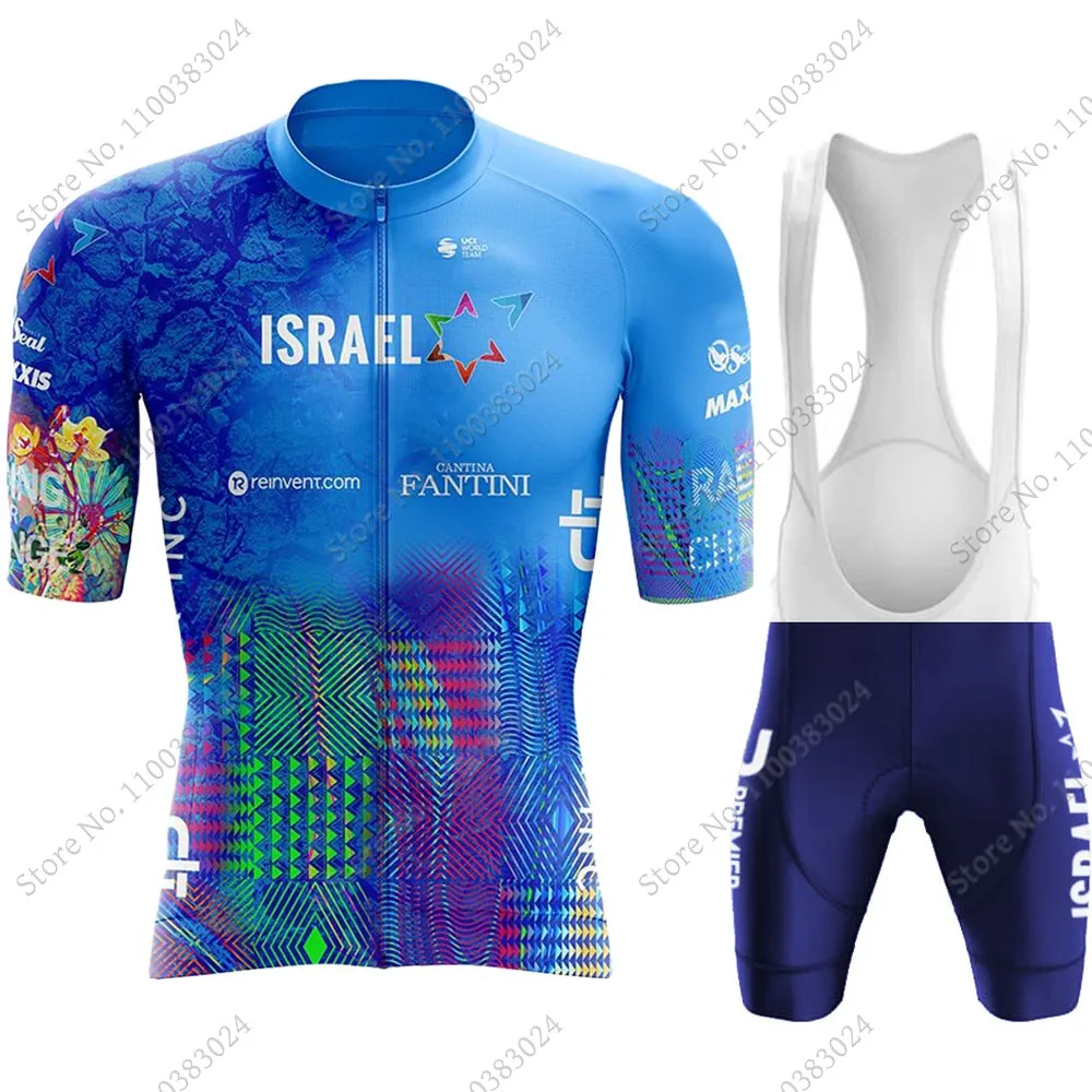 

France Tour Israel Start Up Nation 2022 Cycling Jersey Set Cycling Clothing Road Bike Shirts Suit Bicycle Bib Shorts MTB Maillot