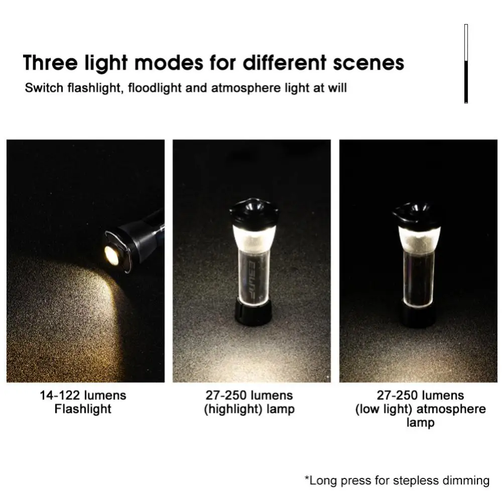 

2600mah Hiking Torch 3 Lighting Modes Warm Light Outdoor Lighthouse Magnetic Base Camping Lights Tent Lamp Long Battery Life