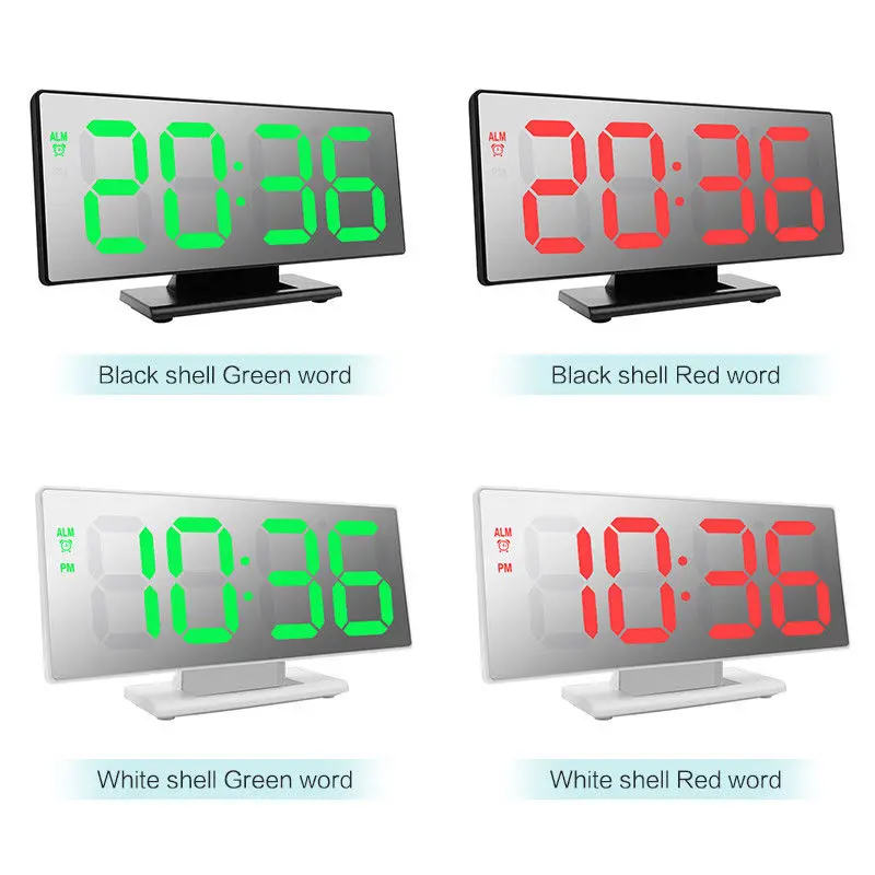 

New Upgrate Digital Alarm Clock LED Mirror Clock Multifunction Snooze Display Time Night Led Table Desktop reloj despertador