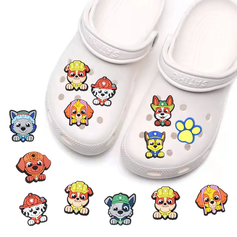 

9 Styles PAW Patrol Cartoon Anime PVC Shoe Buckle Sandals Accessories DIY Slippers Souvenir Decoration Kids X-mas Party Gifts