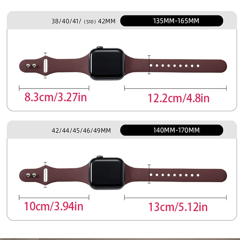 Тонкий силиконовый ремешок для Apple Watch S11, размеры 46-45-44 мм, 41 мм, 40 мм, 49-42 мм, спортивный браслет для iWatch серий 10, 9, 8, 7, 6, 5, SE, 4, Ultra, 3. (art.: 3920da5feced0) - 3920da5feced0