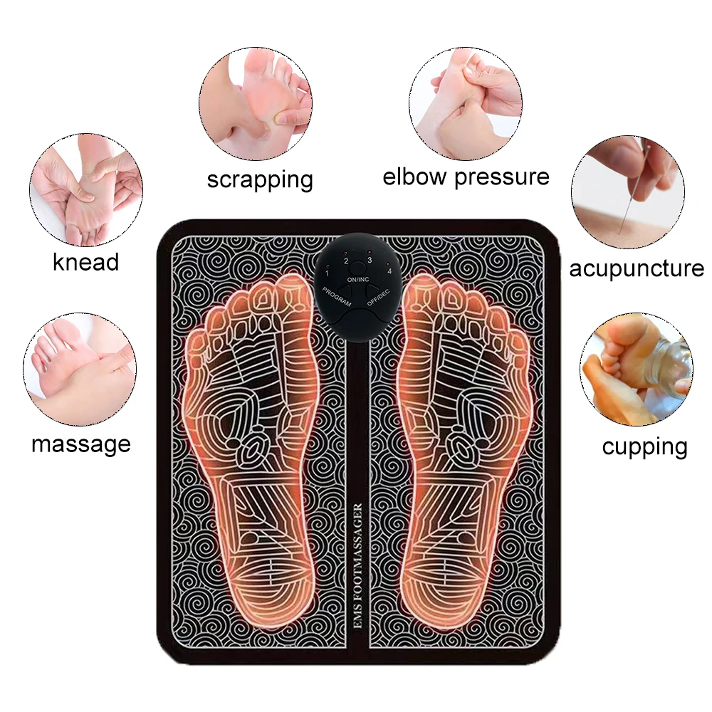 

EMS Foot Massage Mat Electric Intelligent Physiotherapy Muscle Stimulation TENS Pulse Acupuncture Health Care Pain Relaxation