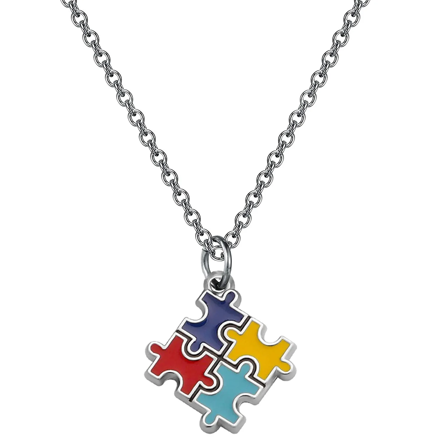 

Asperger Awareness Awareness Necklace Cross Love Puzzle Women Accessories Jewelry Pendant Kid Children Gift