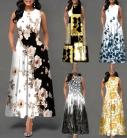 women new loose floral vintage hole ruffles befree big large dress large big summer camis party elegant maxi dresses