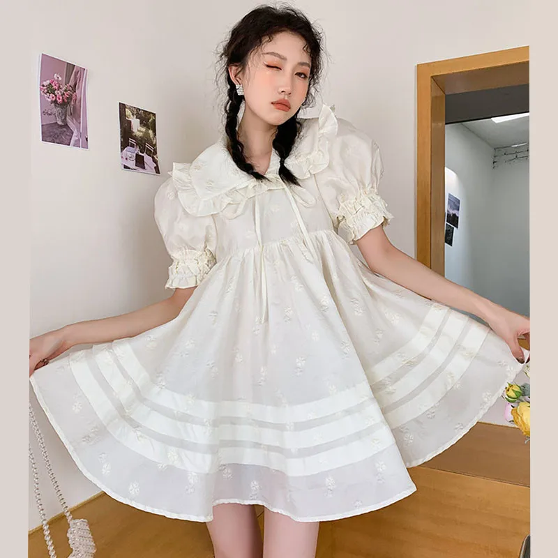 

Мини-платье женское летнее Плиссированное с пышными рукавами, высокой талией и цветочным принтом