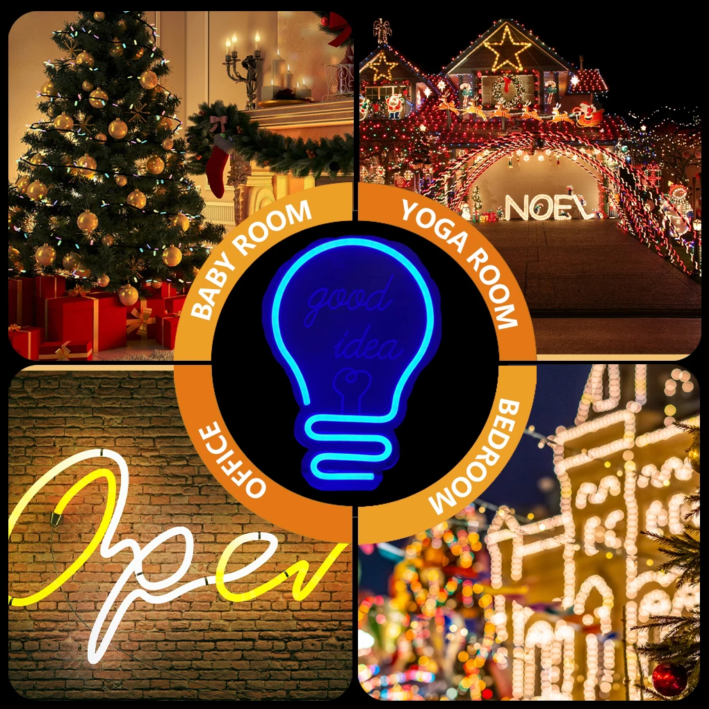 

Светодиодный неоновые светильники, Современная приглушаемая комнатная лампа, акриловая романтическая лампа, для помещений, рождественски...