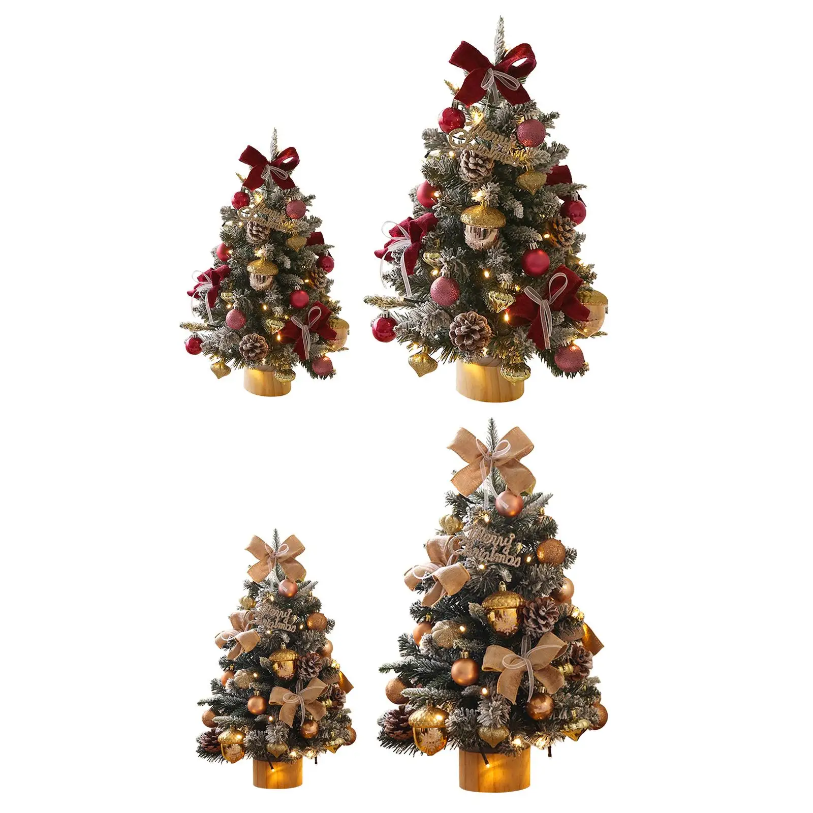 Artificial Christmas Tree with Lights Small Xmas Tree for Holiday Garden Dinner Fireplace Decorative