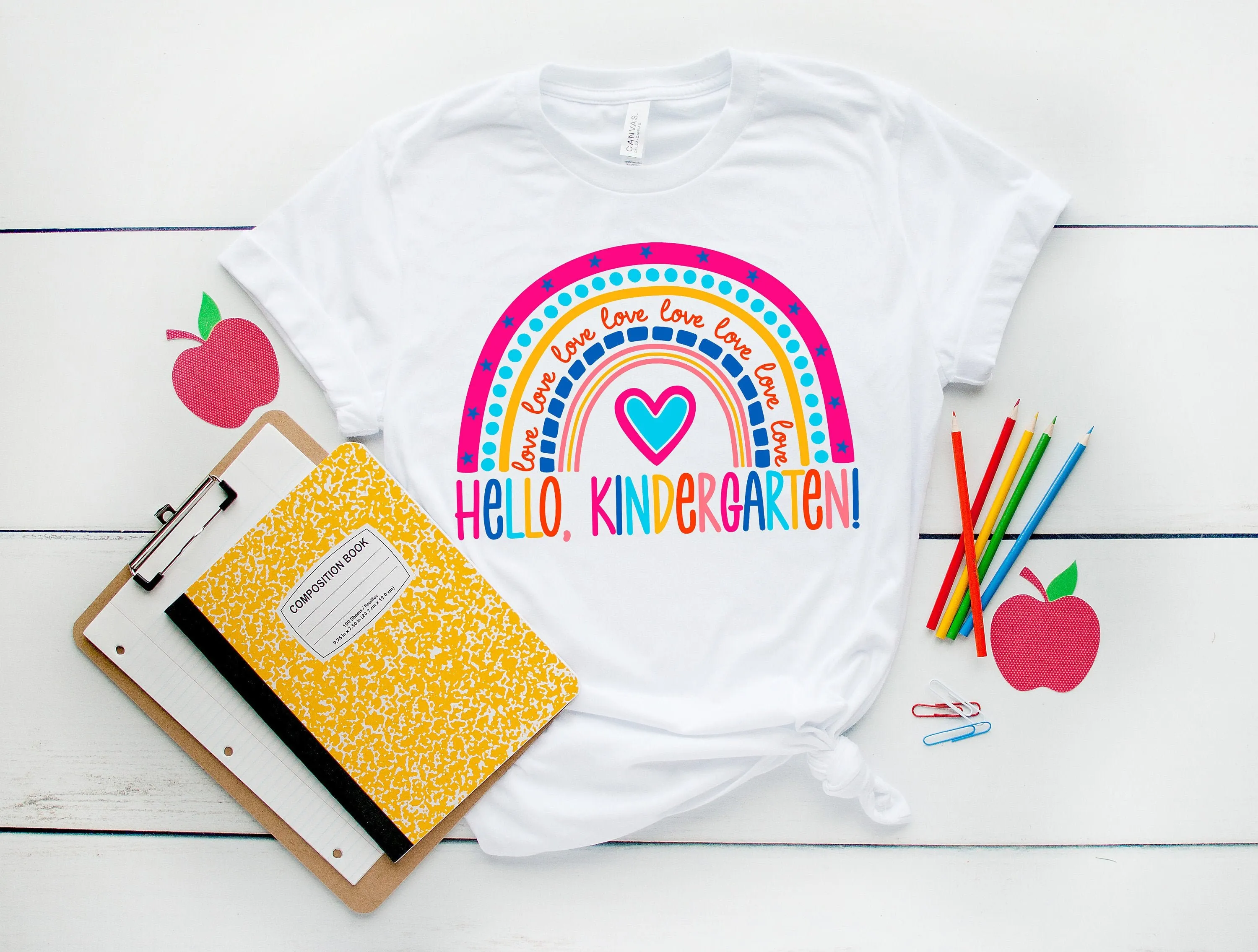 Hello Kindergarten T Shirt Teach Love Inspire Back To School First Grade Teacher Appreciation 1St Day Of