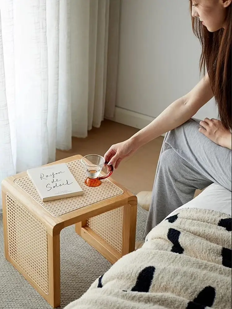 Многофункциональный пластиковый приставной столик из ротанга эркер небольшой