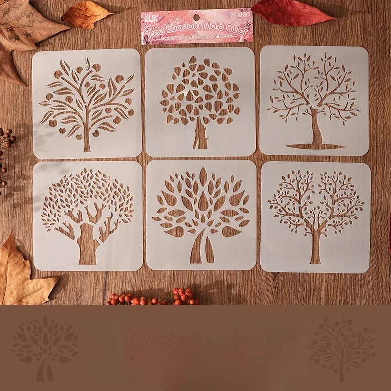 

Набор из 6 трафаретов "Дерево"