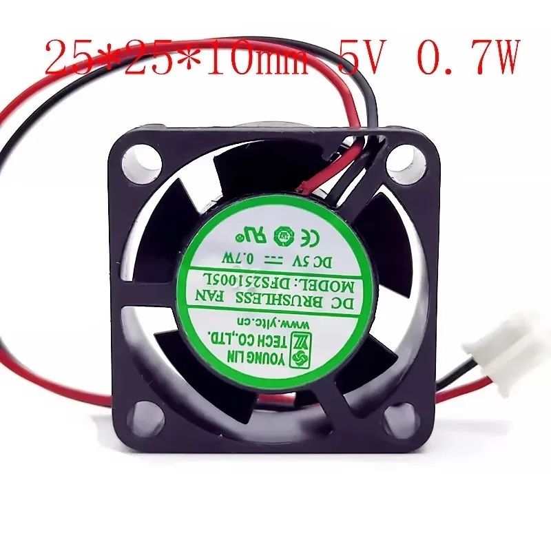Фото Новый DFS251005l для Younglin 4500 об/мин 2510 25X25X10 мм DC 5 В 2,5 см ультратонкий микро бесшумный охлаждающий вентилятор №1