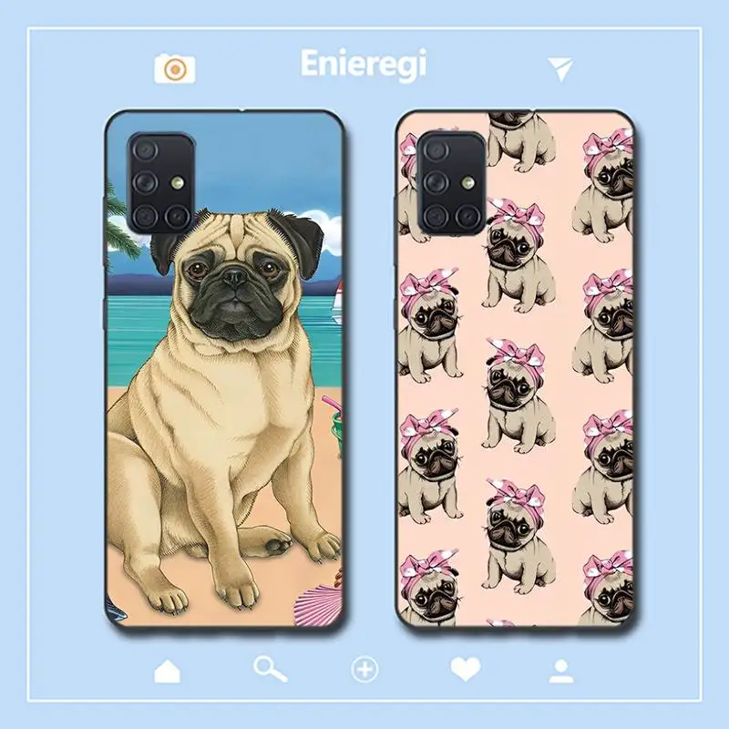

Cartoon Cute Pug Dog Phone Case for Samsung A51 01 50 71 21S 70 31 40 30 10 20 S E 11 91 A7 A8 2018