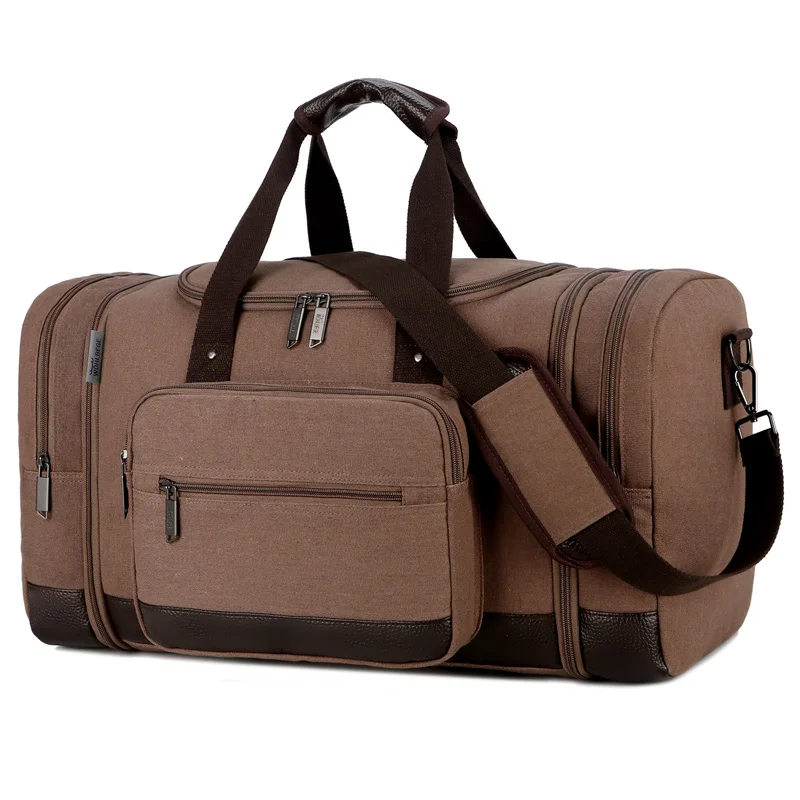 Canvas Travel Duffle Bags Hand Luggage Bag Men Multi-functional Large Organizer Weekender Bag