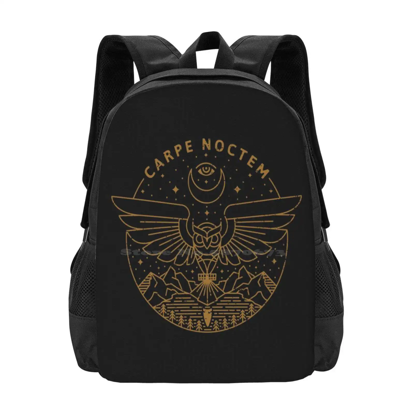 

Carpe Noctem Hot Sale Backpack Fashion Bags Carpe Noctem Carpe Diem Nocturnal Owl Night Night Owl Creative Monoline Midnighter
