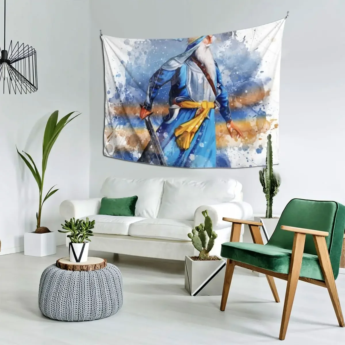 Baba Deep Singh акварельный гобелен Настенный декор Подвесной для спальни Организация