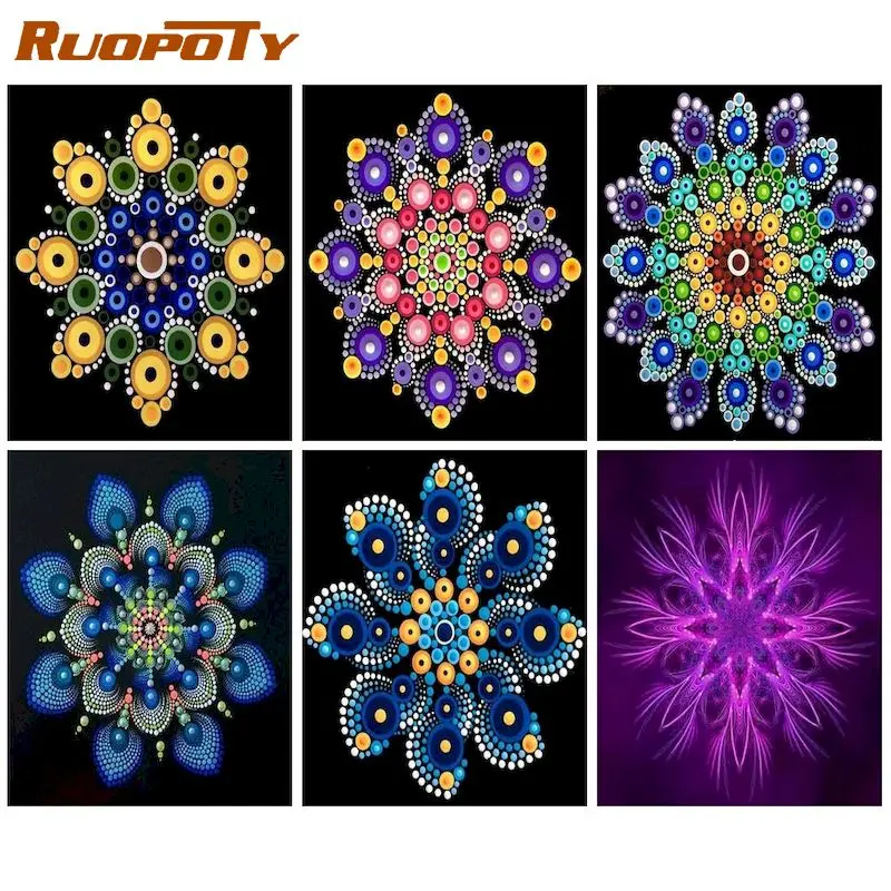 

RUOPOTY Full Square Diamond Painting Still life 5D DIY Diamond Embroidery Mosaic Flower Full Square Round Cross Stitch