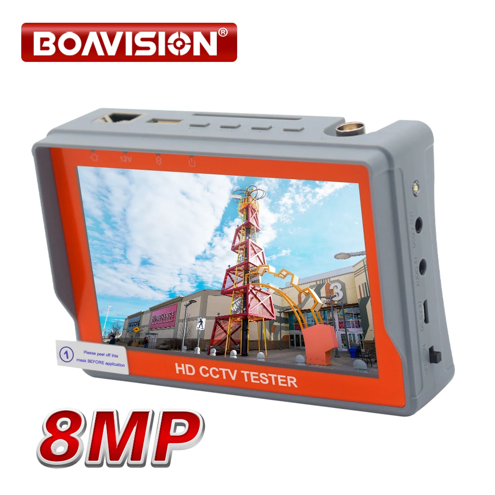 IV5 8MP 4 in 1 AHD/CVI/TVI CVBS Security Camera Monitor Tester Audio RS485 PTZ controller UTP UTC Portable Coaxial Camera Tester