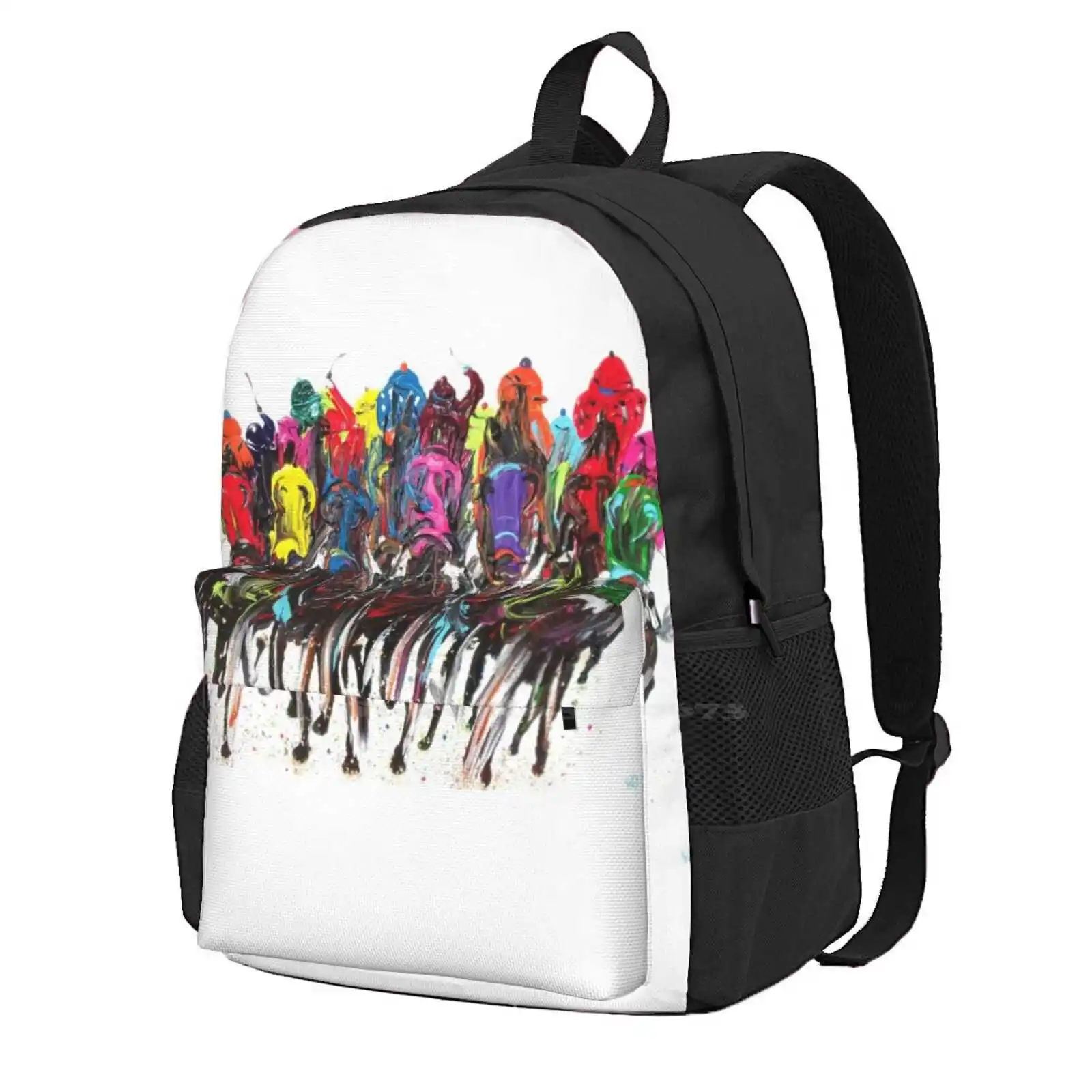 

Дизайнерский рюкзак с 3D-принтом «лошадиная гонка», цветная Студенческая сумка для езды на лошадях, Дерби кеенеланд Лексингтона