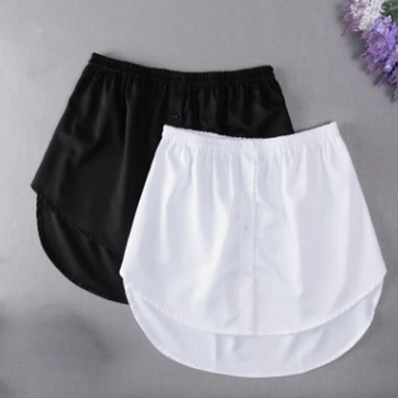 

2023 New Fashion Women Fake False Shirt Tail Blouse Hem Cotton Detachable Underskirt Skirt UK Shirt Elastic Irregular Skirt Tail