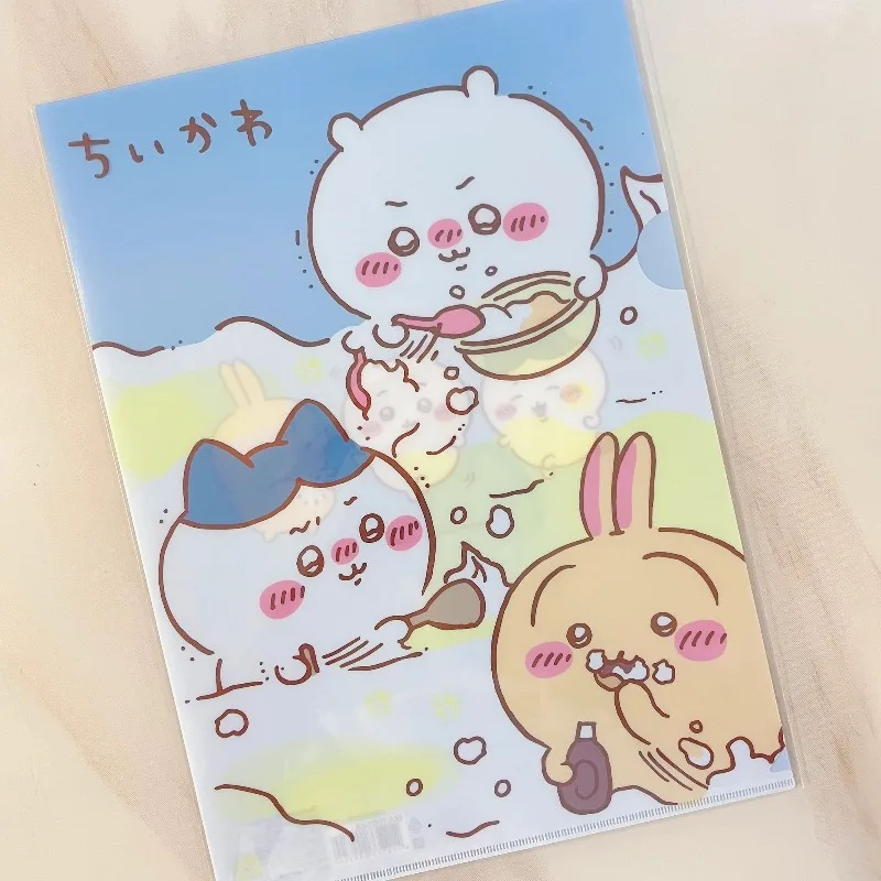 Фото Новая папка-скоросшиватель Chiikawa Hachiware Usagi Kawaii в стиле аниме, L-образная, для хранения экзаменационных работ, формат А4, удобная и портативная для студентов №4