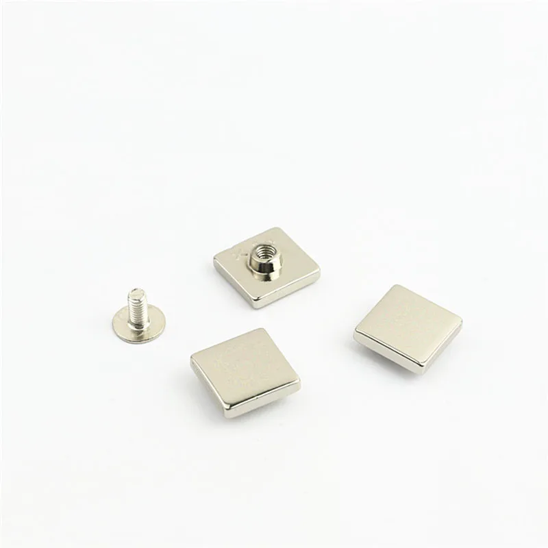 50Pcs 12mm Square Handbag Rivets Stud Screw Metal Buckles Bag Nail for Leather Craft Belt Wallet Bag Decor Hardware Accessories
