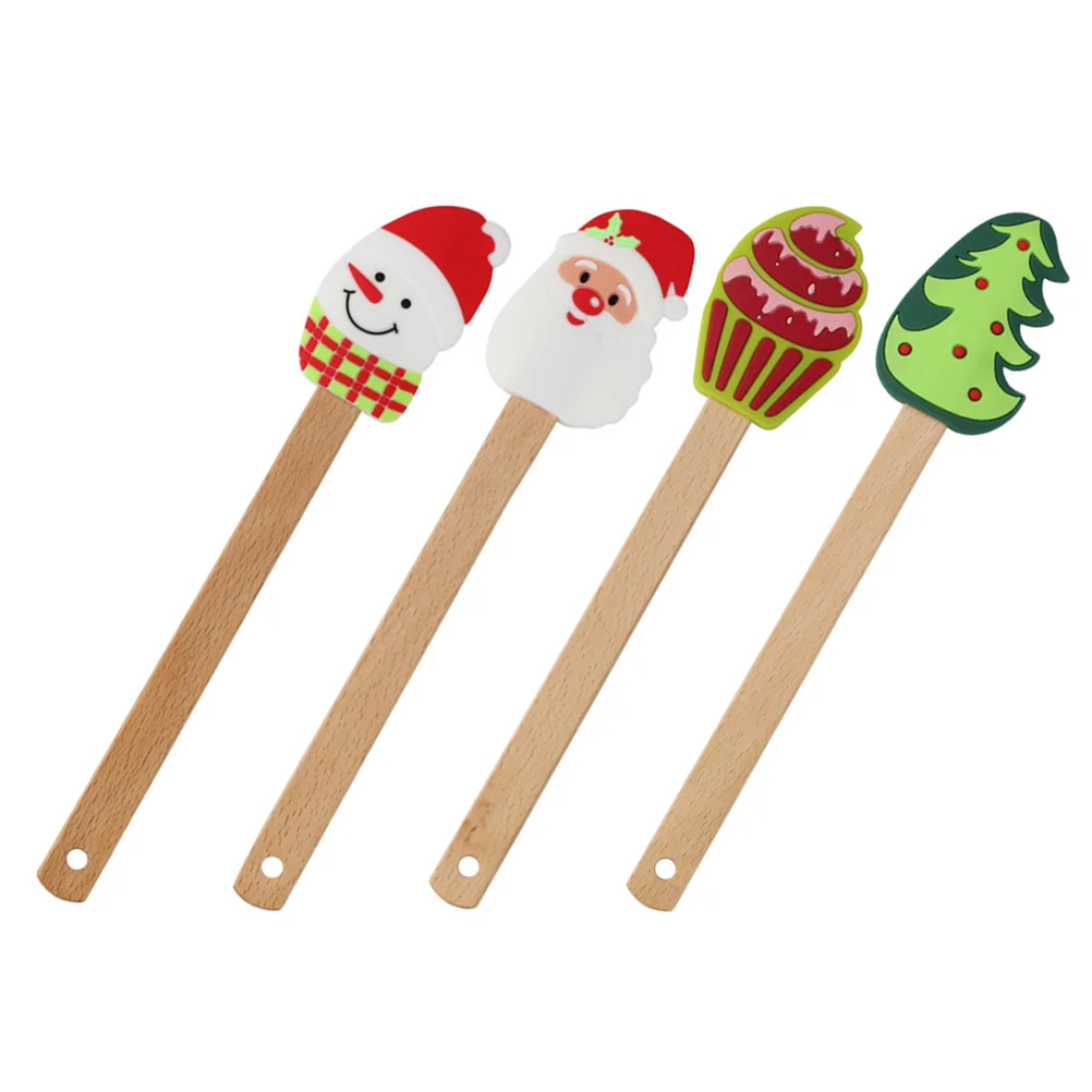 

Spatula Scraper Christmas Baking Spatulas Silicone Mixingbutter Cream Kitchen Cake Cooking Batter Rubber Frosting Pastry Holiday