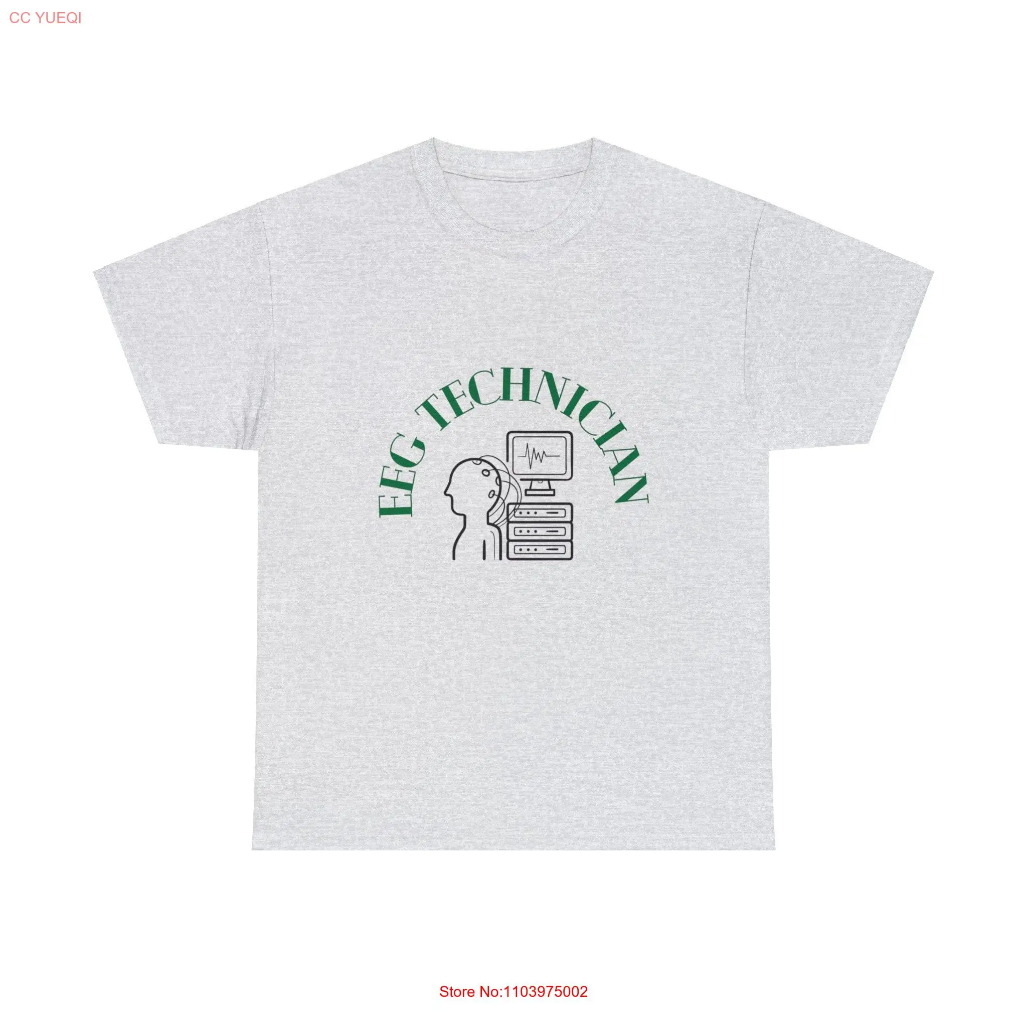 EEG Technician Тяжелая хлопковая футболка для технических медицинских уникальных