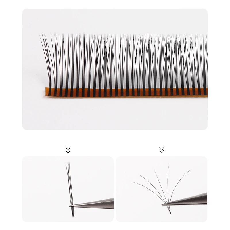 

Shaped Lashes Professional Makeup Individual Lashes Cluster Fans Natural Fluffy Eyelashes 3D Mink False Eyelash Extension