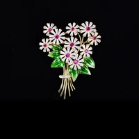 new copper inlaid zircon temperament clothing decoration oil drop flower brooch coat pin knot wedding high end accessories