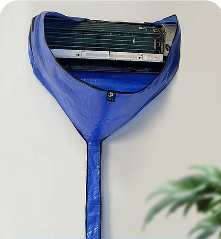 Чехол для очистки кондиционера с дренажной трубой, сетка из ПВХ, водонепроницаемая подвесная сумка для мытья кондиционера на 1-3 л.с.