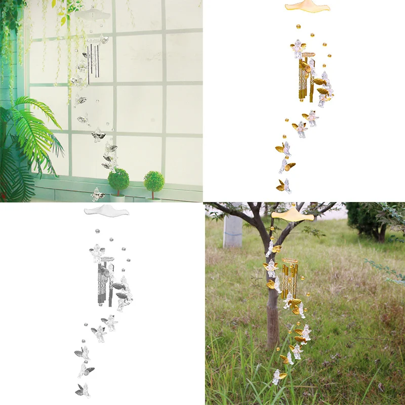 

Creative Aluminum Tubes Unique Design Wind Chime Hollow Guardian Angel Handmade Home Decoration Gift Captivating Sound Handmade
