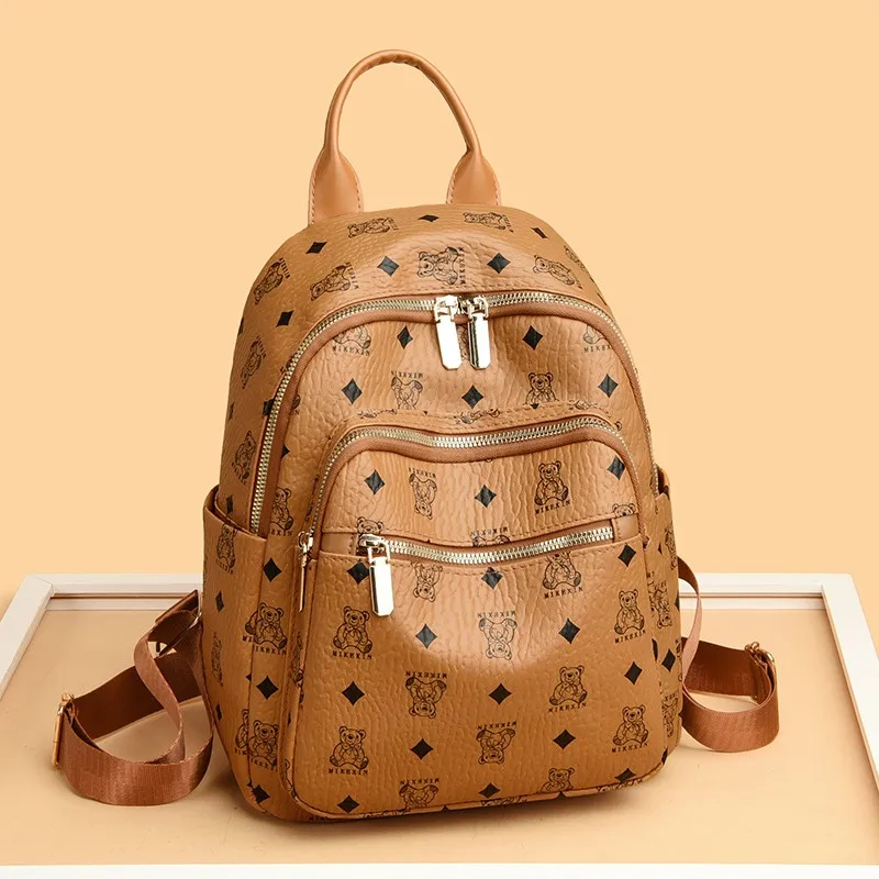 Водонепроницаемый рюкзак для женщин модный дорожный ранец из искусственной кожи