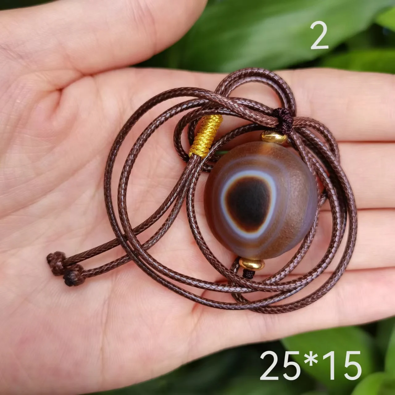 1pcs/lot natural preferred round stone one eye dzi bead sheep plate necklace old agate weathered jewelry amulet custom precious