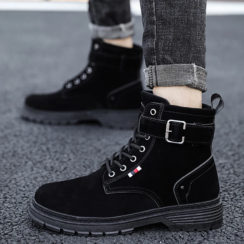 

Поглощающие кожаные повседневные ботинки Shose, безопасные теннисные мужские дизайнерские брендовые резиновые ботинки, мужские треккинговы...