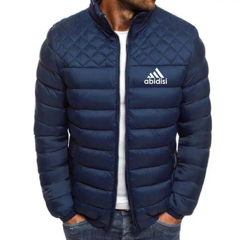 

Winter abidisi new down cotton jacket men's European size solid color hooded thick cotton jacket loose men's wadded jacket