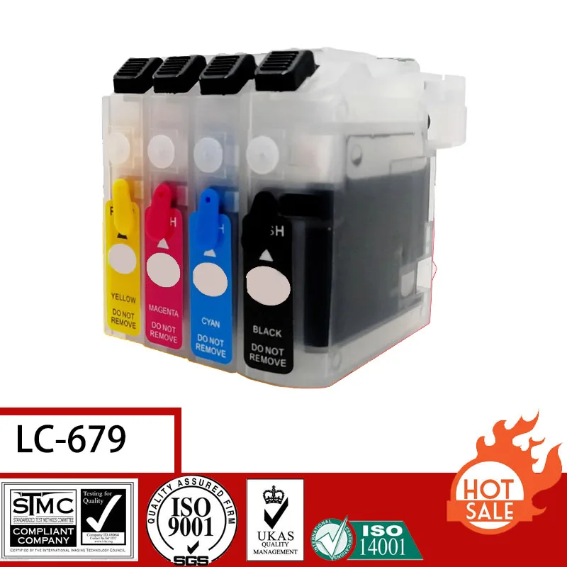 Совместимый полный многоразовый картридж для Brother LC679 675 6775 с чипом