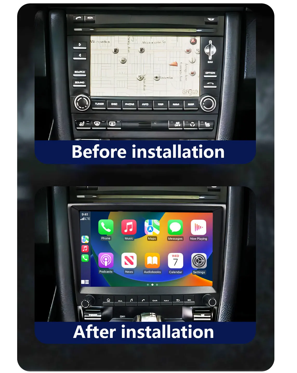 Фото Автомагнитола CHSTEK Android для Porsche 911 997 Boxster Cayman 987 с беспроводным CarPlay Qualcomm, 4G, GPS, Bluetooth, мультимедийная система №4