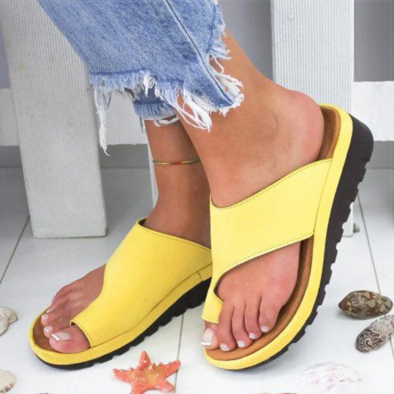 

New Women's Sandals Casual Flip-flops Wedges Platform High Heel Slippers Slip-on Orthopedic Sandals Sandalias Mujer Verano 2022