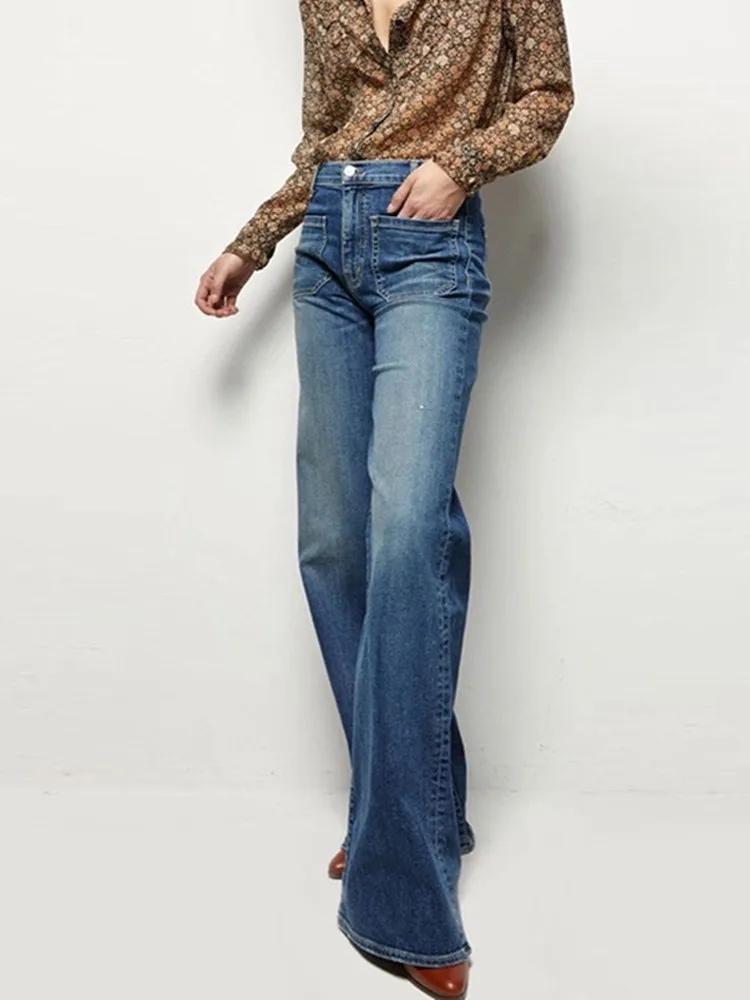 Женские джинсы с высокой талией в стиле ретро микро-стрейч хлопковые облегающие