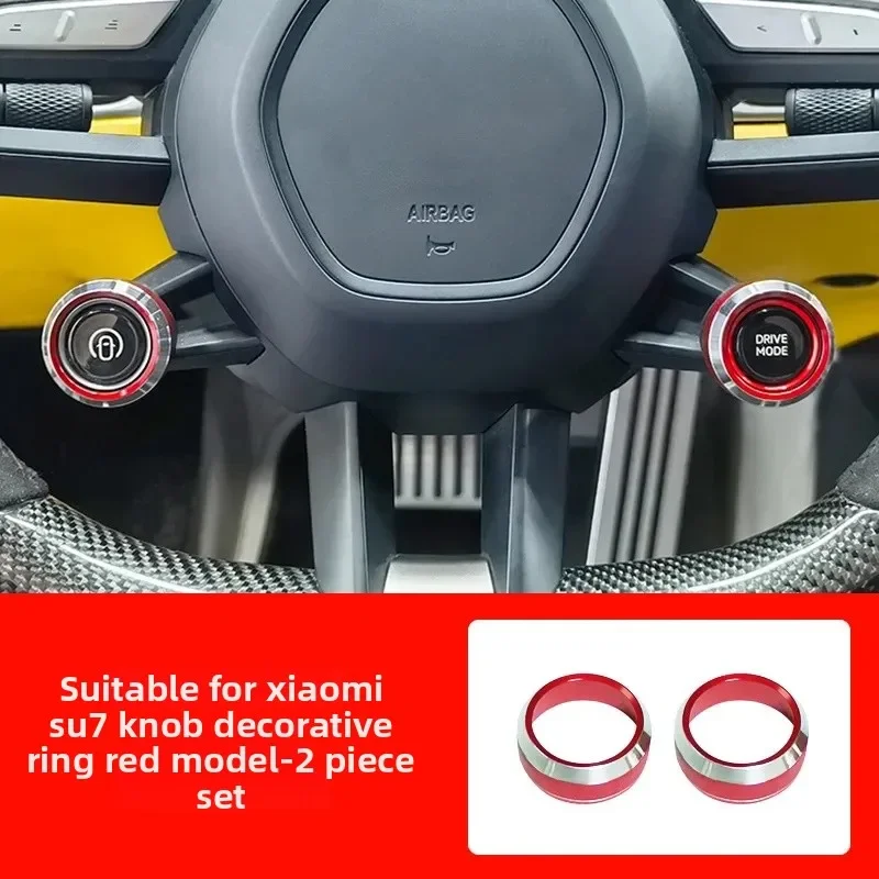 

Для Xiaomi SU внутренняя модификация, часть рулевого колеса из алюминиевого сплава, декоративная рамка с кнопкой, оригинальный размер автомобиля, украшение