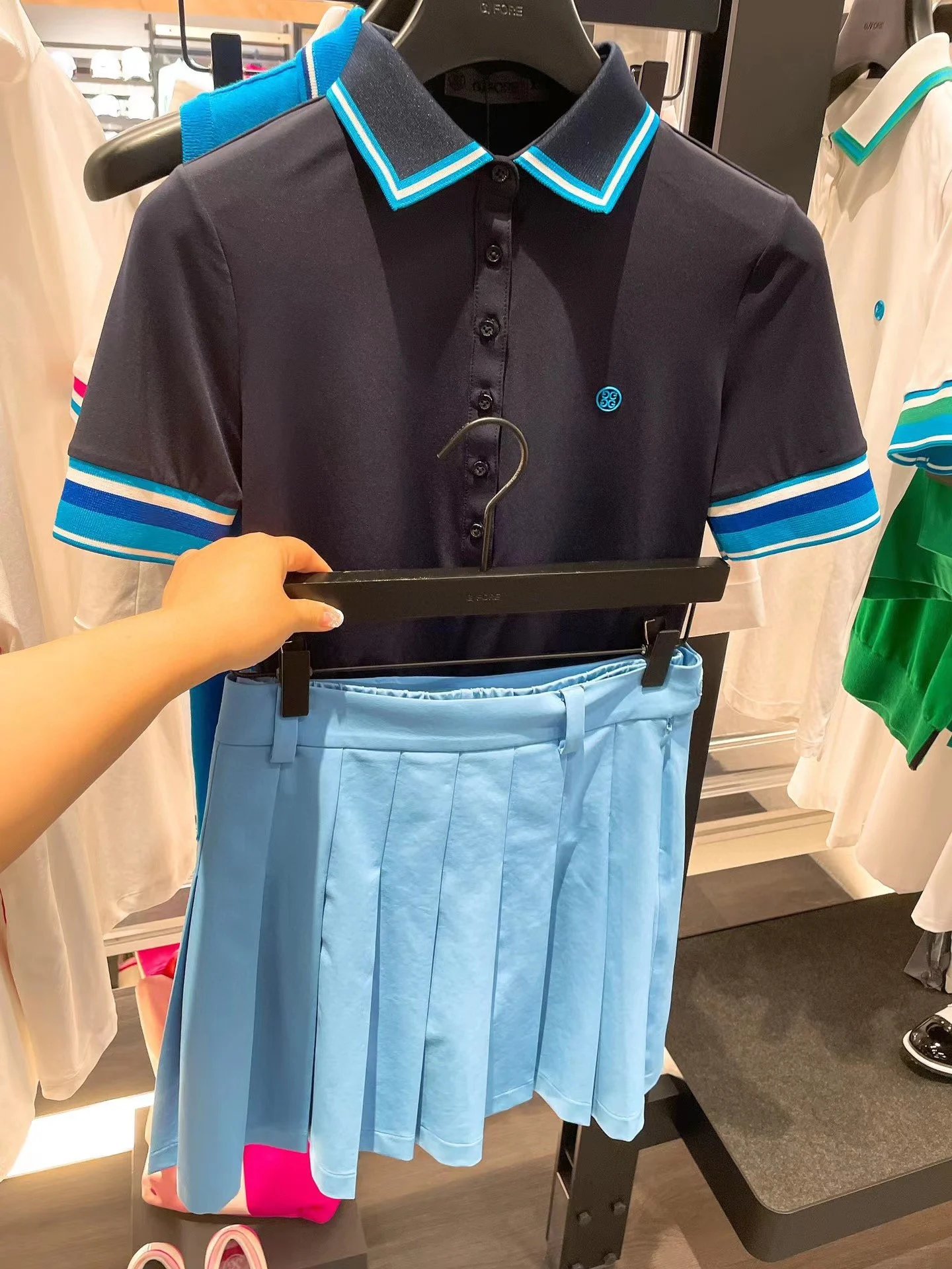 Весна-лето 2022 Новая женская плиссированная юбка для гольфа средней длины с высокой талией уличная спортивная юбка для отдыха с подкладкой