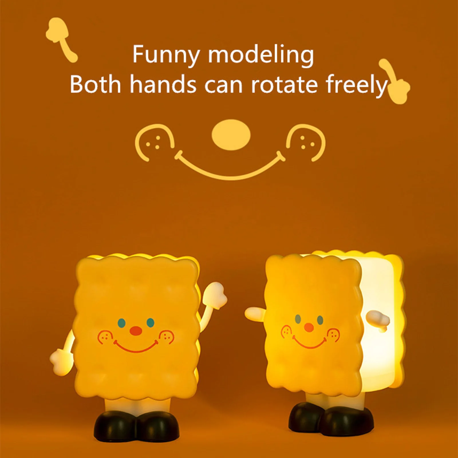 

USB Biscuit Night Lamps Rechargeable Bedside Atmosphere Lamps Stepless Dimming Desktop Ornament Kids Gifts for Children Room