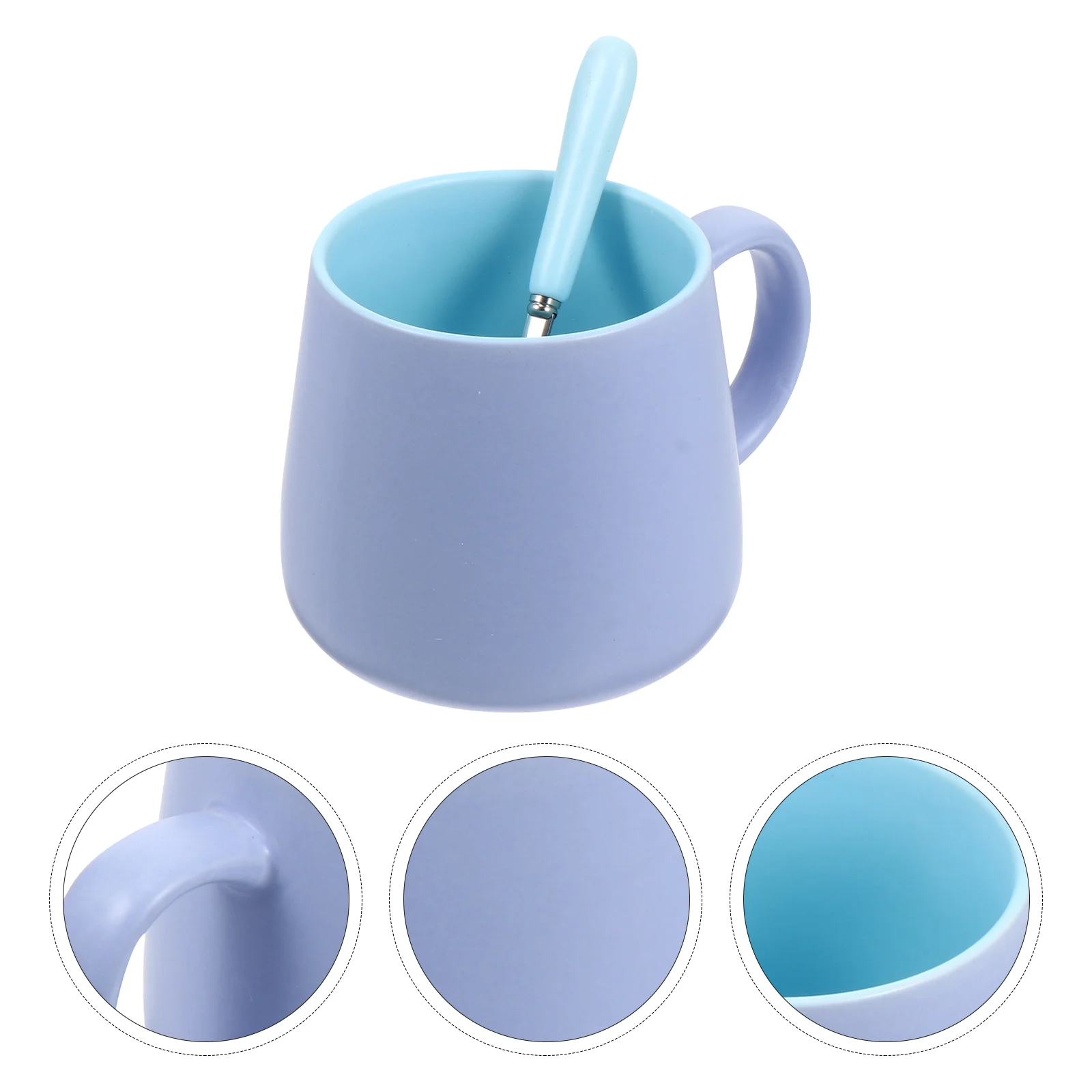 

Mug Cup Ceramic Coffee Mugs Porcelain Spoon Tea Cups Beer Ceramics Drink Breakfast Drinks Water Wide Creative Insulated Espresso
