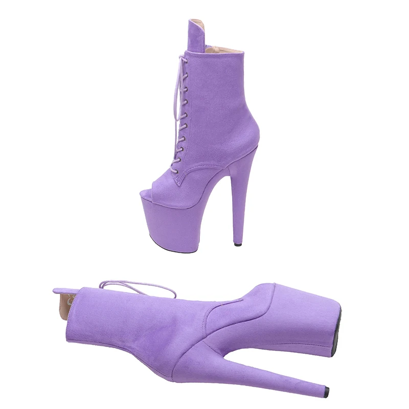 Leecabe Purple Suede 20CM/8inches Pole dancing platform Pole Dance boots